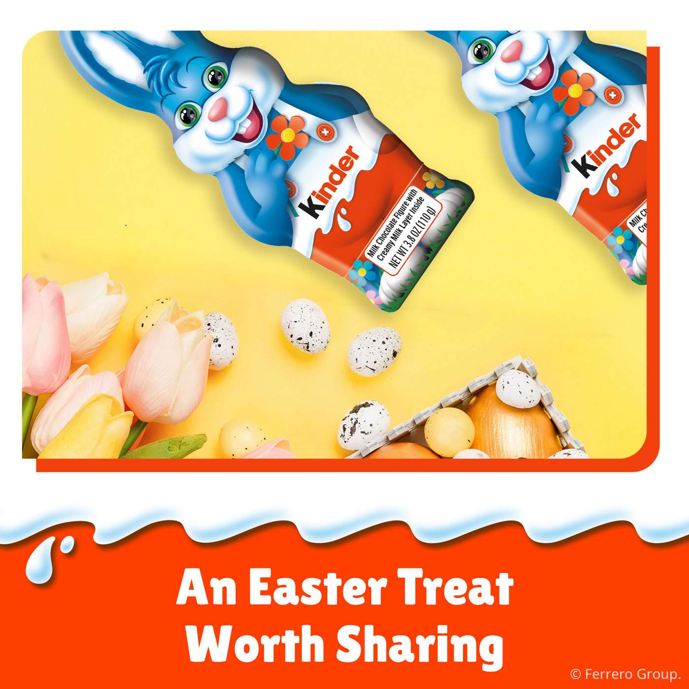 Kinder Hollow Milk Chocolate Easter Bunny; image 2 of 5