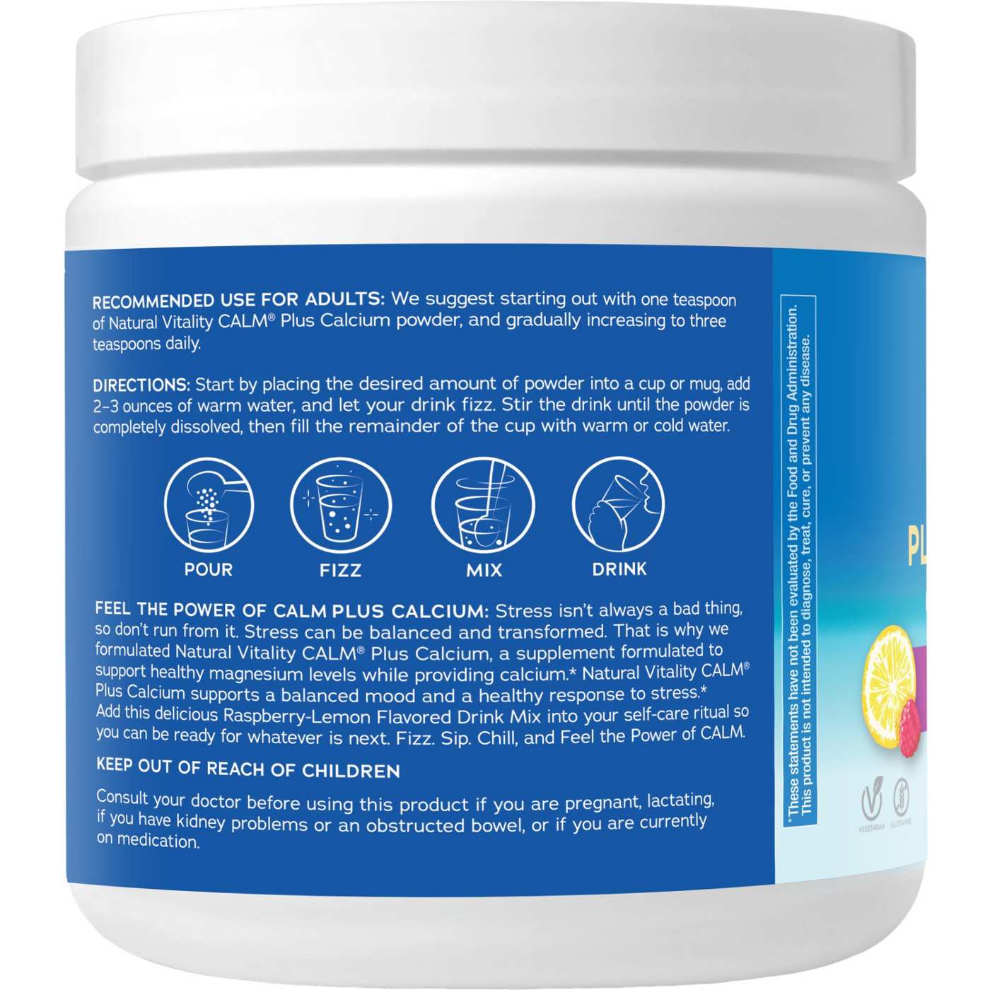 Natural Vitality Calm Plus Calcium Drink Mix - Raspberry Lemon; image 4 of 4