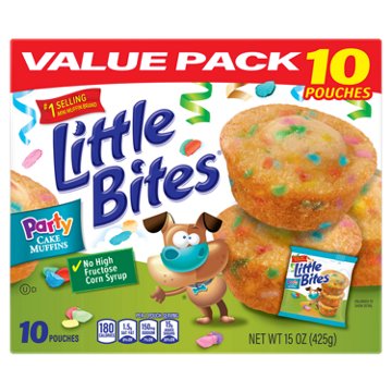 Entenmann's Little Bites Party Cake Mini Muffins Snack Packs, 10 ct