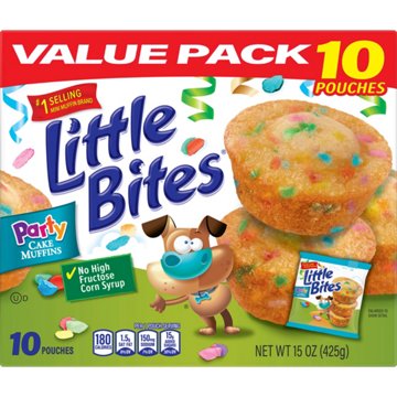 Entenmann's Little Bites Party Cake Mini Muffins Snack Packs, 10 ct