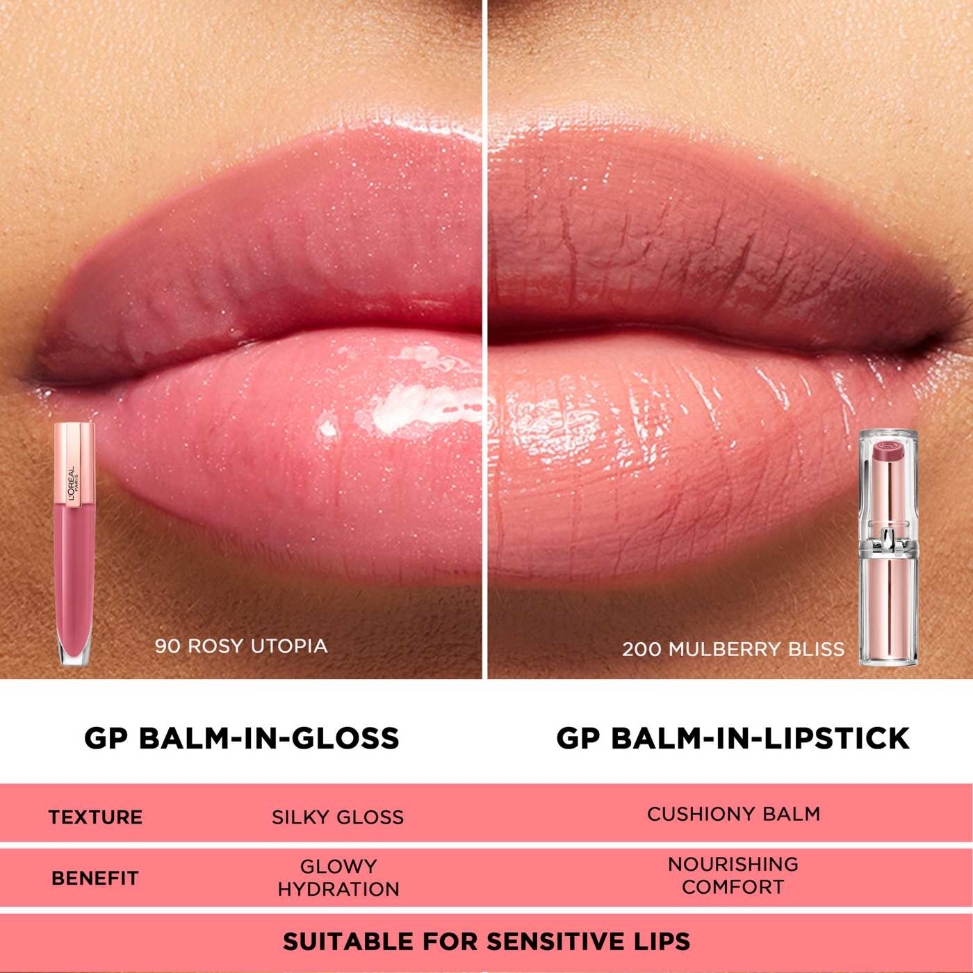 L'Oréal Paris Glow Paradise Lip Balm-in-Gloss with Pomegranate Extract Porcelain Petal; image 3 of 6