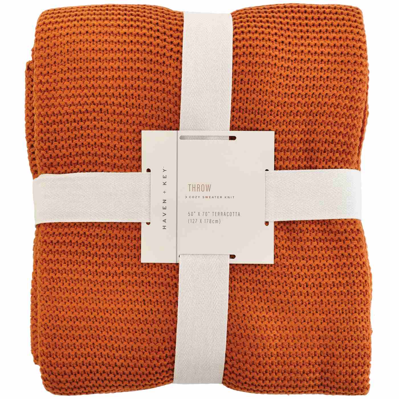 Haven + Key Cozy Sweater Knit Throw Blanket - Terracotta; image 1 of 2