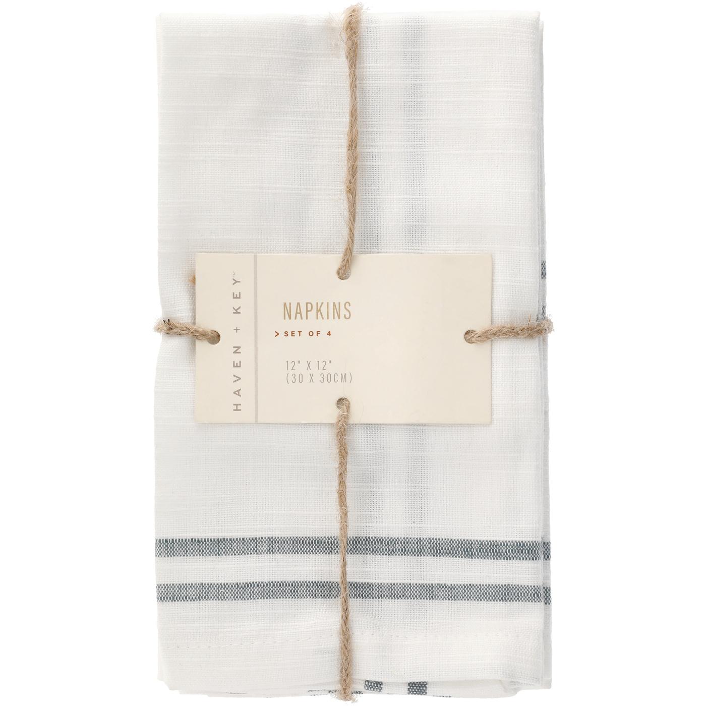 Haven + Key Cotton Napkins – Blue Dust Stripes; image 1 of 2