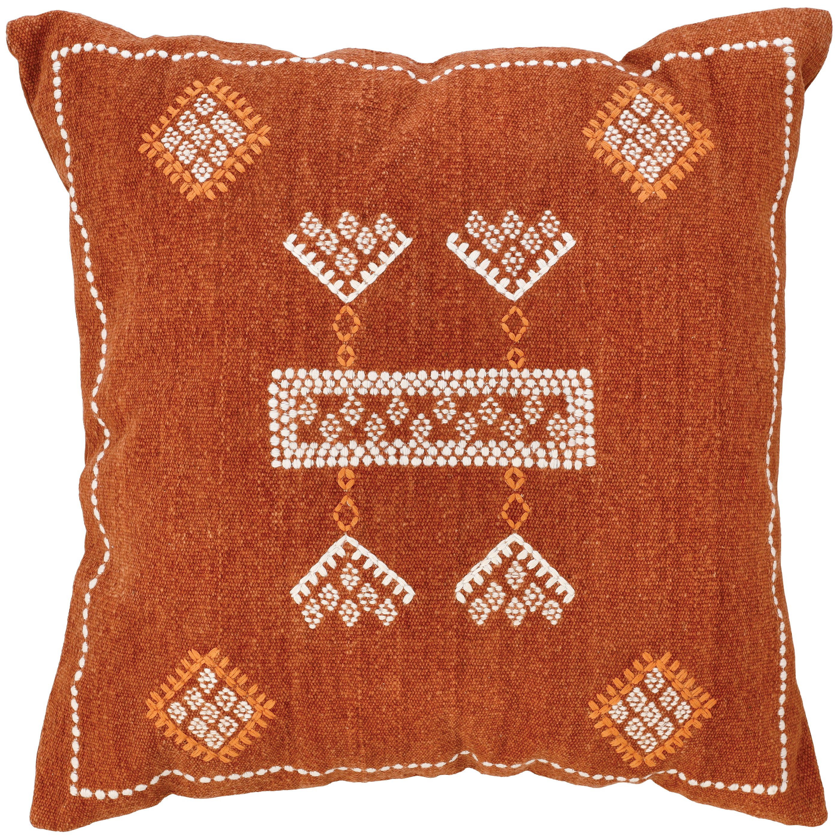Haven + Key Square Aztec Pattern Throw Pillow – Orange, 20