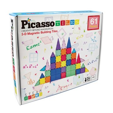 Picasso Tiles 3-D Magnetic Building Tiles, 61 ct