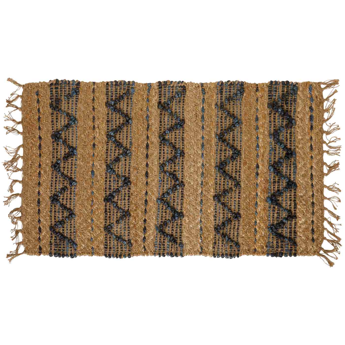 Haven + Key Jute Accent Rug Tan & Blue Shop Rugs & Mats at HEB