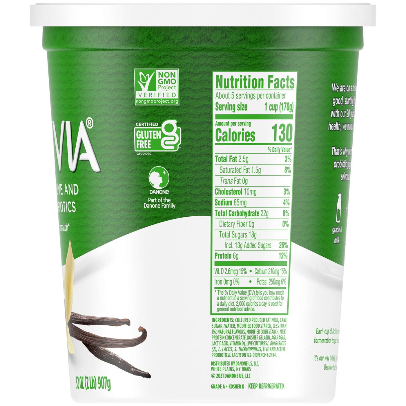 Activia Lowfat Probiotic Vanilla Yogurt; image 6 of 8