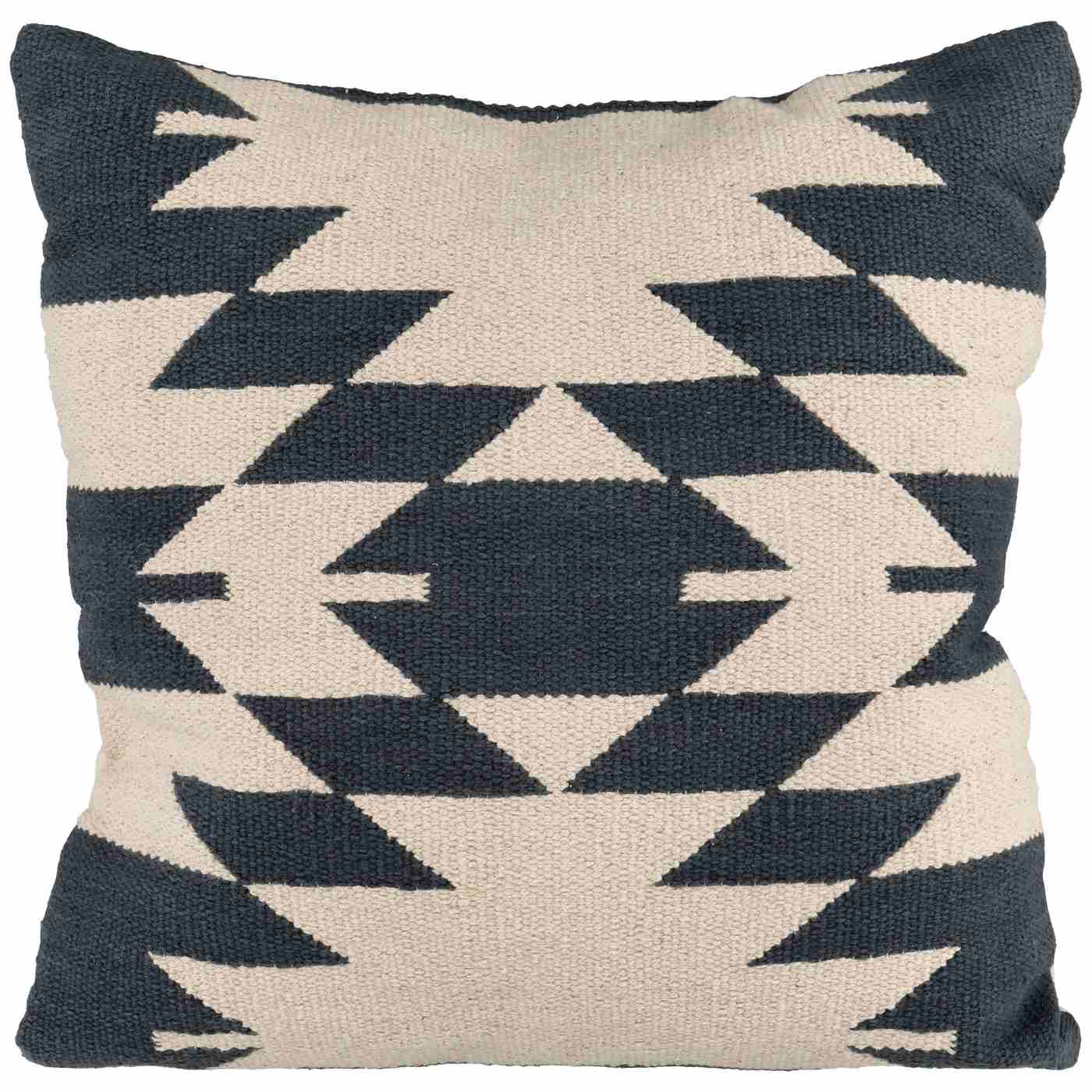 Haven + Key Throw Pillow – Slate Blue & White; image 1 of 2