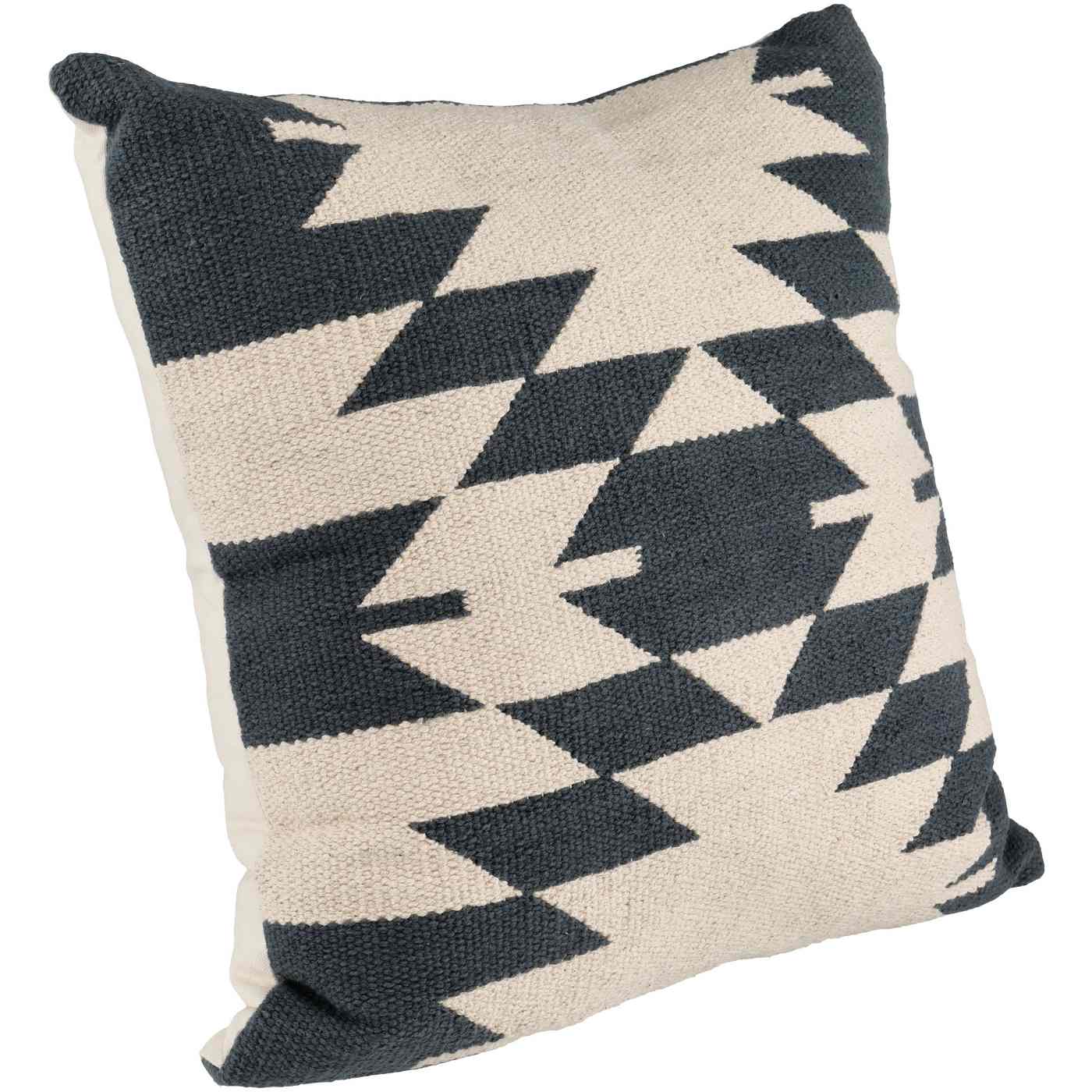 Haven + Key Throw Pillow – Slate Blue & White; image 2 of 2