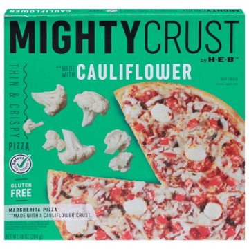 MightyCrust by H-E-B Margherita Cauliflower Crust Gluten Free Frozen Pizza, 10 oz