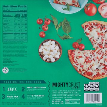 MightyCrust by H-E-B Margherita Cauliflower Crust Gluten Free Frozen Pizza, 10 oz