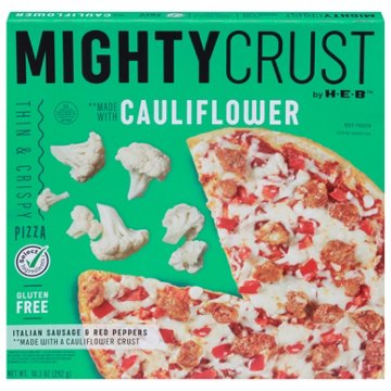 MightyCrust by H-E-B Italian Sausage & Red Peppers Cauliflower Crust Gluten Free Frozen Pizza