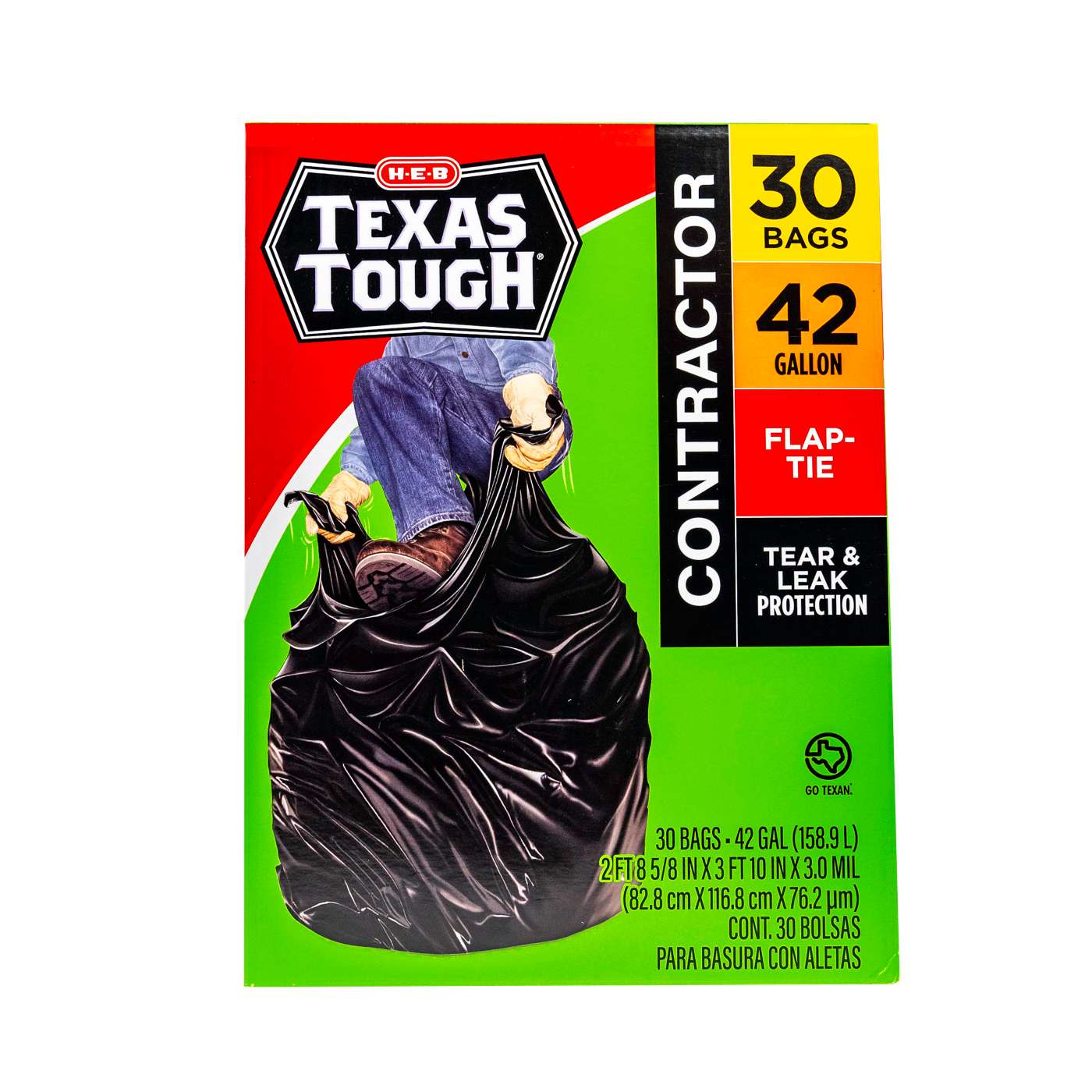 H-E-B Texas Tough Contractor Trash Bags, 42 Gallon; image 1 of 5