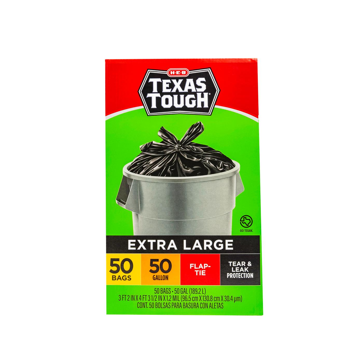 H-E-B Texas Tough Extra Large Trash Bags, 50 Gallon; image 1 of 5