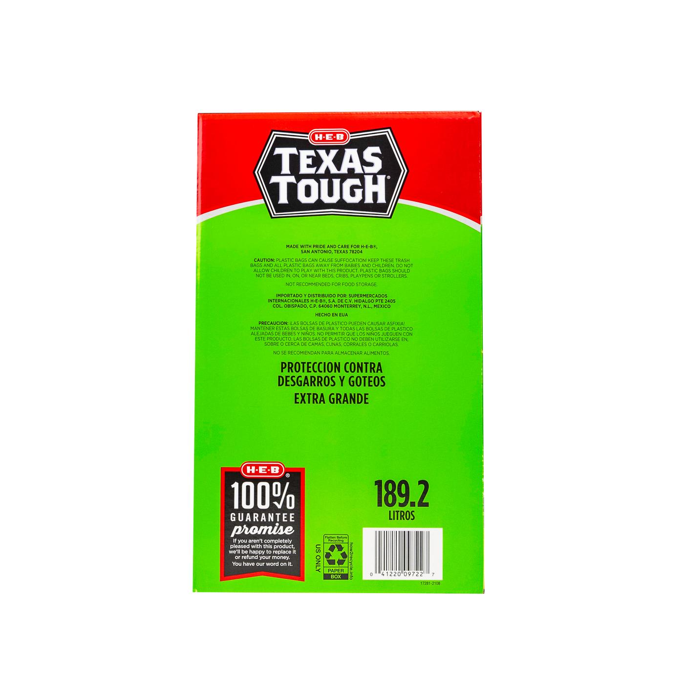 H-E-B Texas Tough Extra Large Trash Bags, 50 Gallon; image 3 of 5