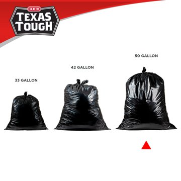 H-E-B Texas Tough Extra Large Trash Bags, 50 Gallon, 50 ct