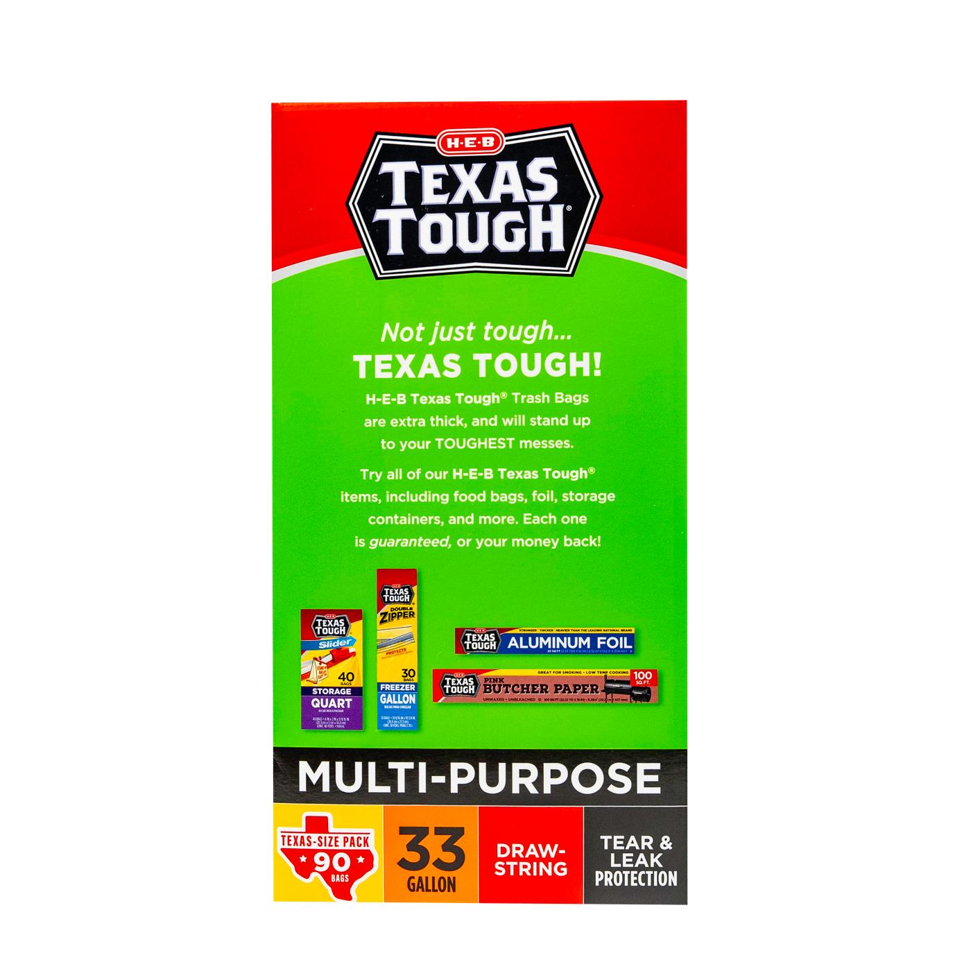 H-E-B Texas Tough Flex Multipurpose 33 Gallon Trash Bags - Texas-Size Pack; image 3 of 5