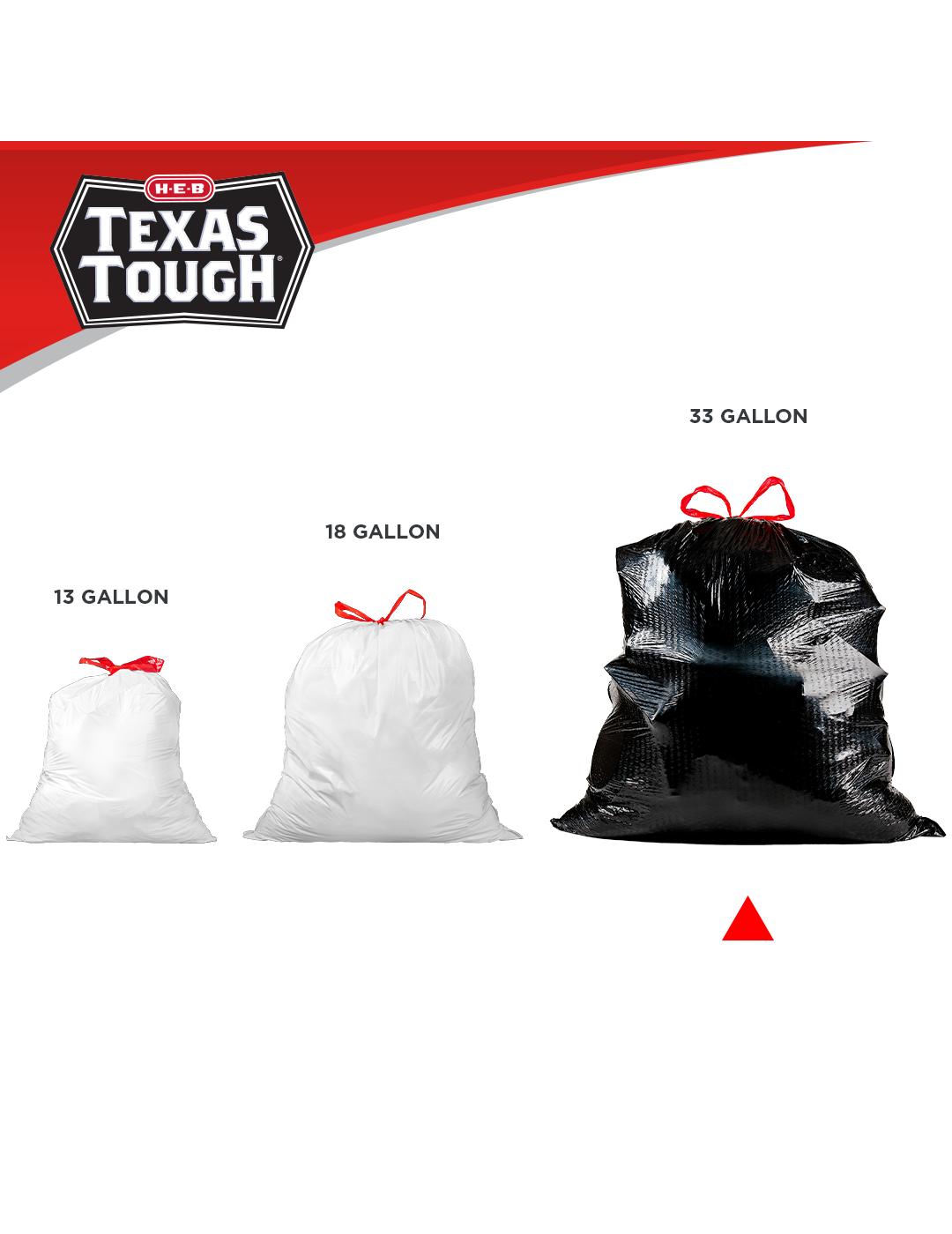 H-E-B Texas Tough Flex Multipurpose 33 Gallon Trash Bags - Texas-Size Pack; image 5 of 5