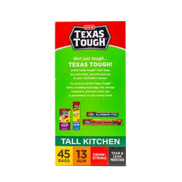 H-E-B Texas Tough Tall Kitchen Drawstring Trash Bags, 13 Gallon - Lavender Scent, 45 ct