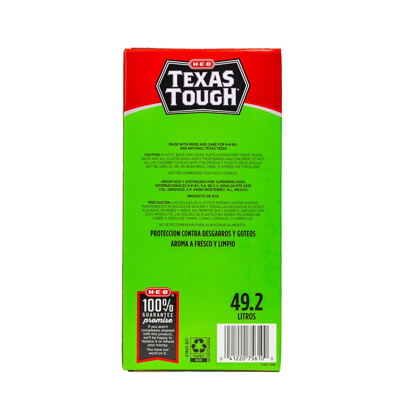 H-E-B Texas Tough Tall Kitchen Trash Bags, 13 Gallon - Fresh Scent; image 2 of 5
