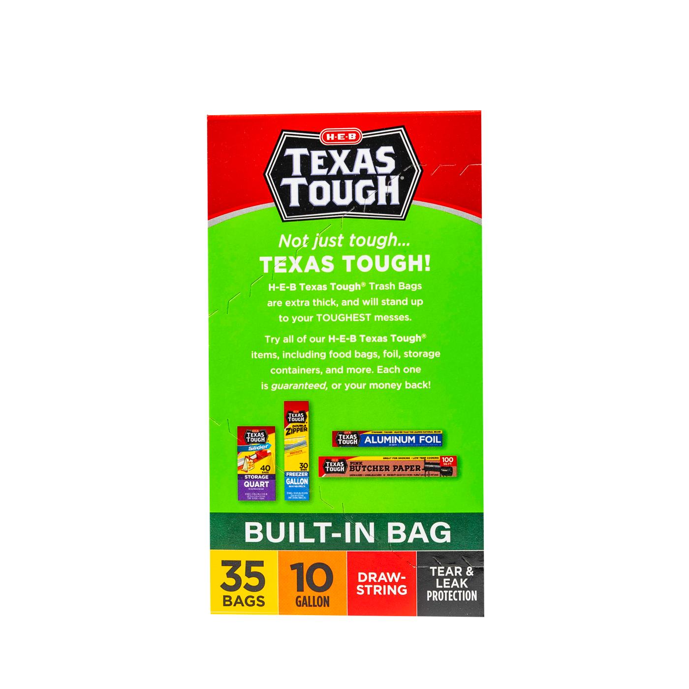 H-E-B Texas Tough Drawstring Trash Bags, 10 Gallon; image 3 of 5