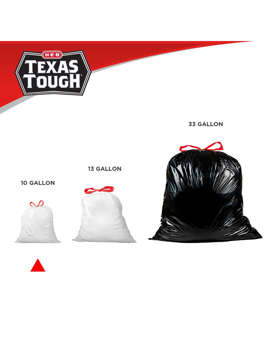 H-E-B Texas Tough Drawstring Trash Bags, 10 Gallon; image 5 of 5
