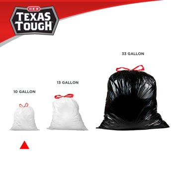 H-E-B Texas Tough Drawstring Trash Bags, 10 Gallon, 35 ct