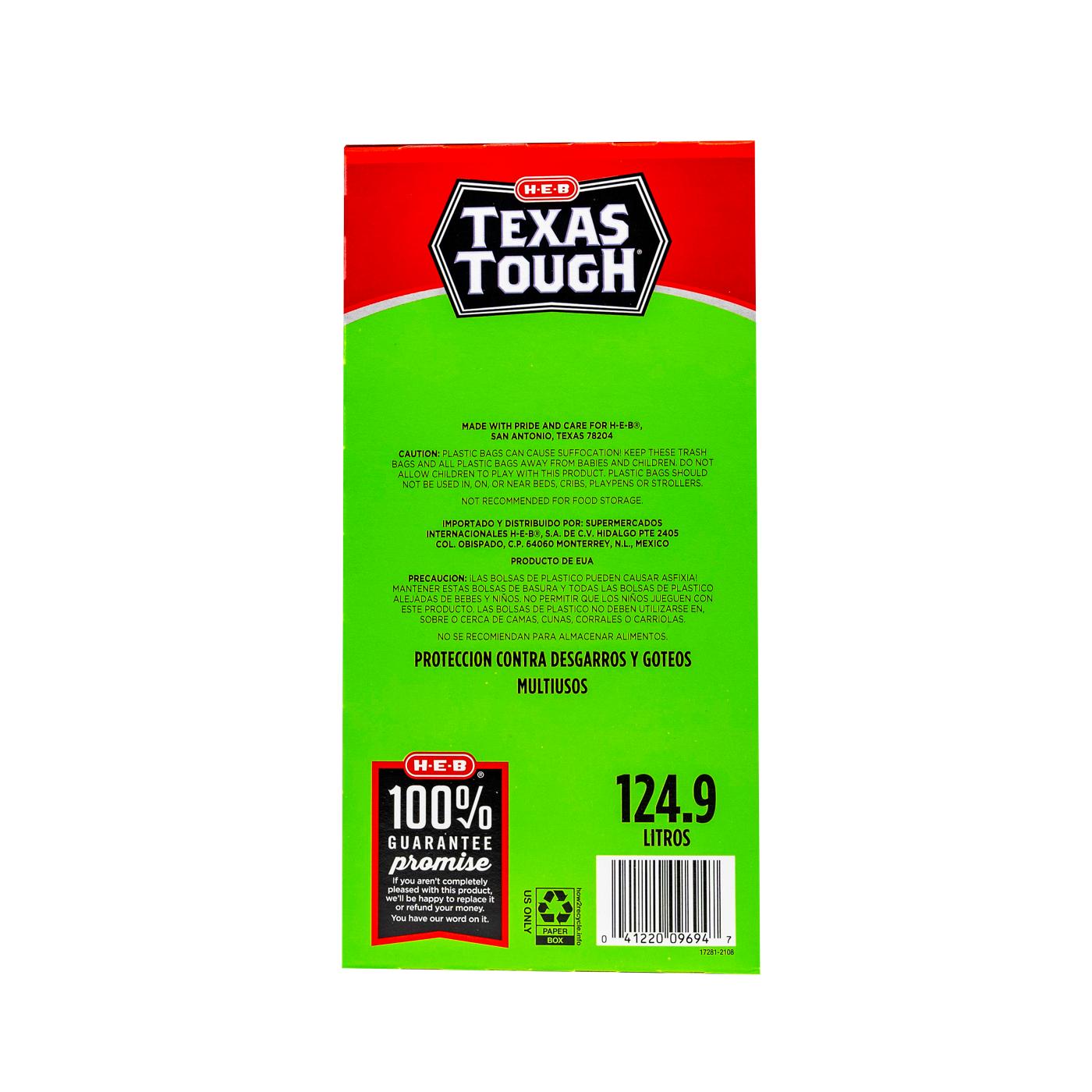 H-E-B Texas Tough Large Multipurpose Flap Tie Trash Bags, 33 Gallon; image 2 of 5