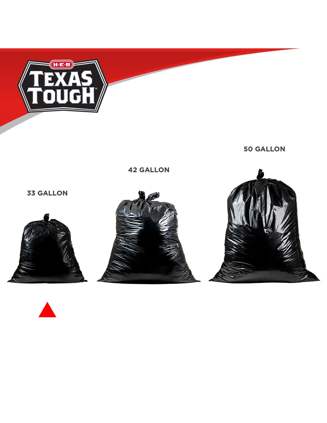 H-E-B Texas Tough Large Multipurpose Flap Tie Trash Bags, 33 Gallon; image 5 of 5