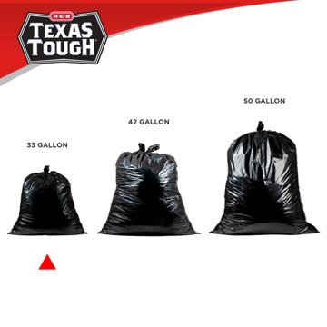 H-E-B Texas Tough Large Multipurpose Flap Tie Trash Bags, 33 Gallon, 35 ct
