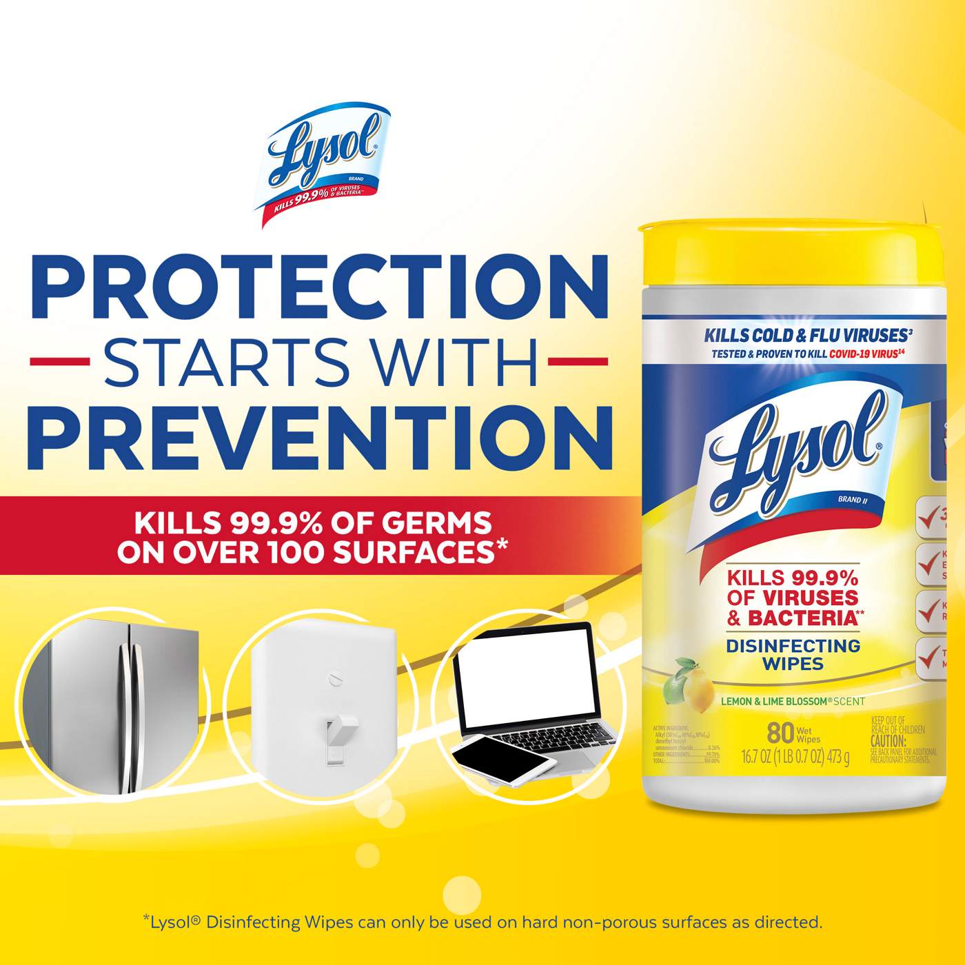 Lysol Lemon & Lime Blossom Disinfecting Wipes; image 2 of 6