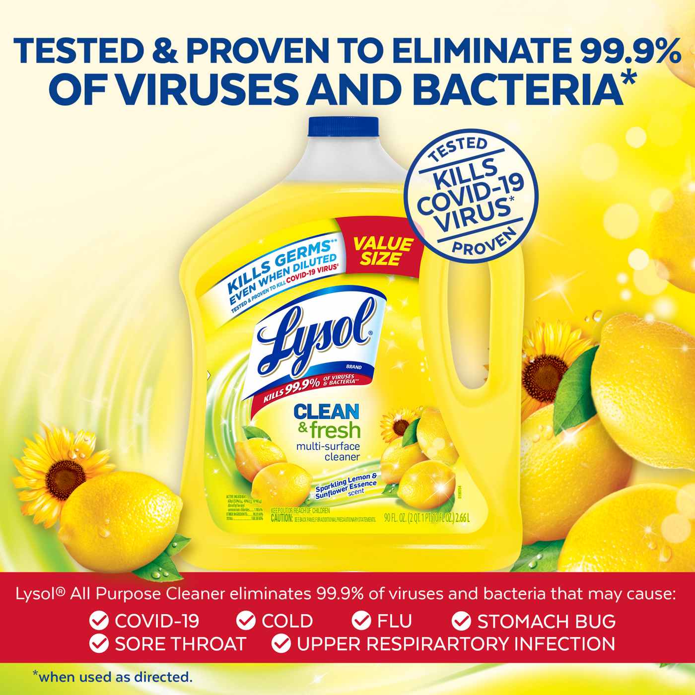 Lysol Sparkling Lemon & Sunflower Multi-Surface Cleaner Value Size; image 4 of 6