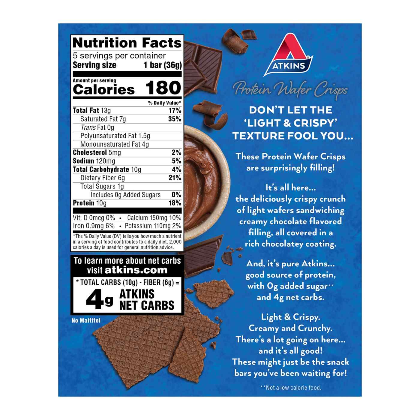 Atkins Protein Wafer Crisps - Chocolate Crème; image 3 of 3
