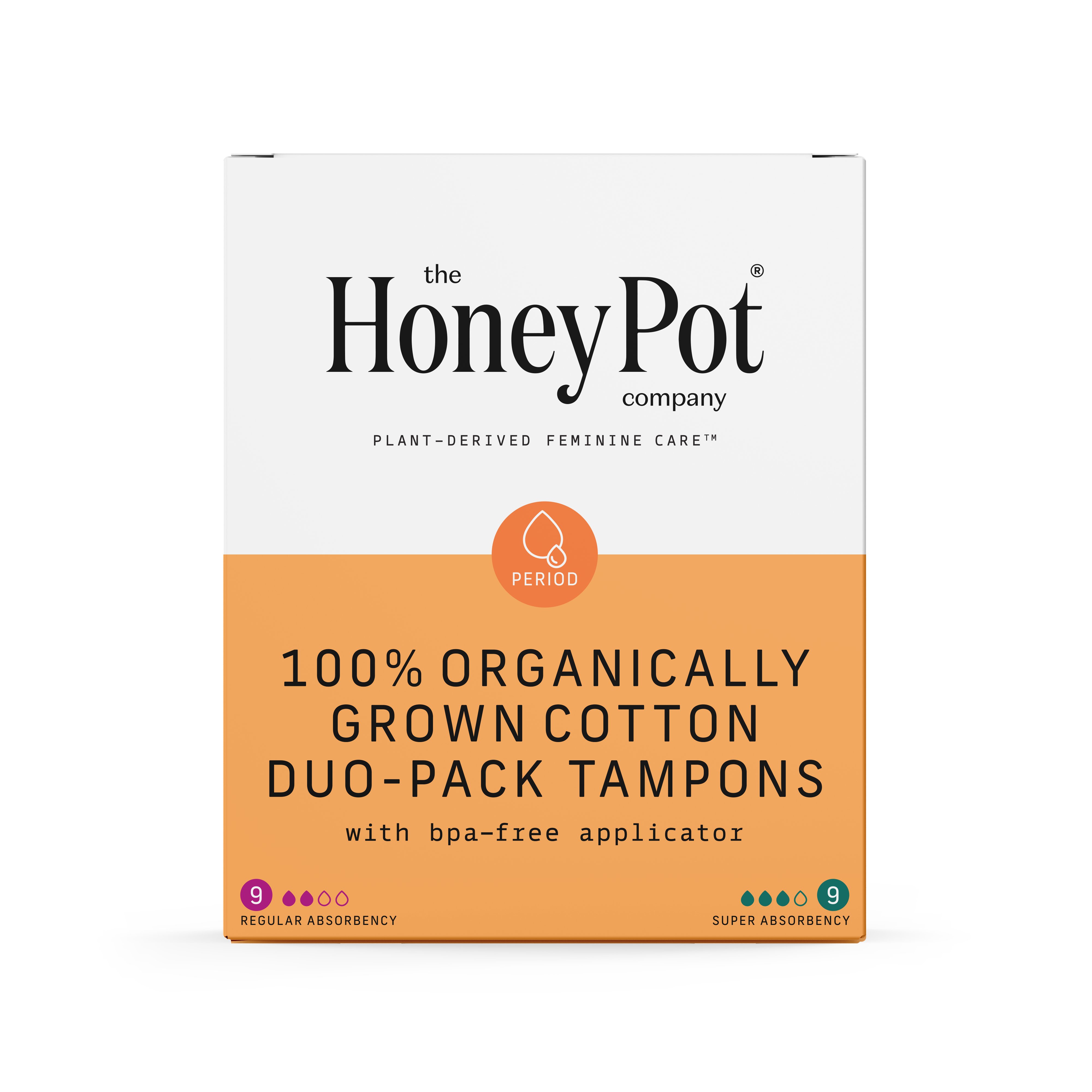 The Honey Pot 100 Organic Tampons Duo Pack Regular & Super Shop