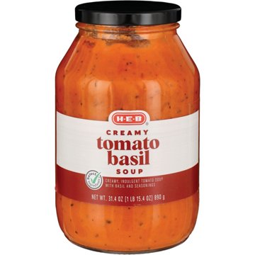 H-E-B Creamy Tomato Basil Soup, 31.4 oz