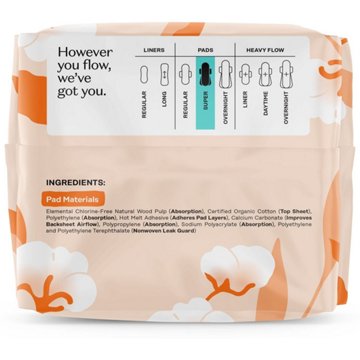 The Honey Pot 100% Organic Cotton Comfort Super Pads with Wings
