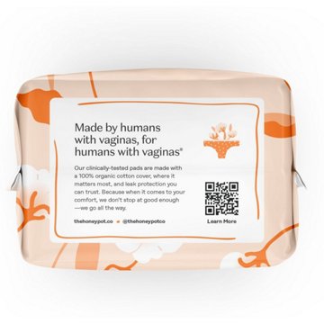 The Honey Pot 100% Organic Cotton Comfort Super Pads with Wings
