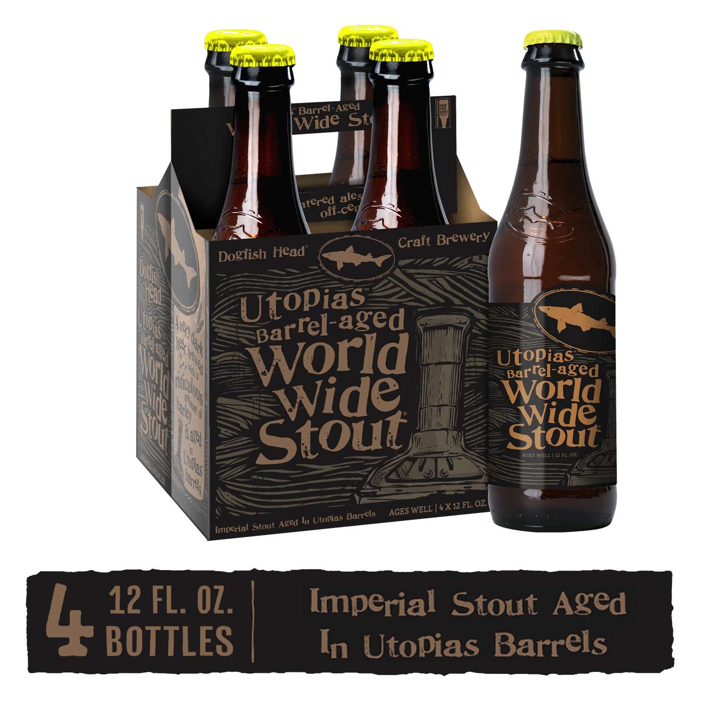 Dogfish Head Utopias Barrel Aged World Wide Stout 12 oz Bottles; image 3 of 3