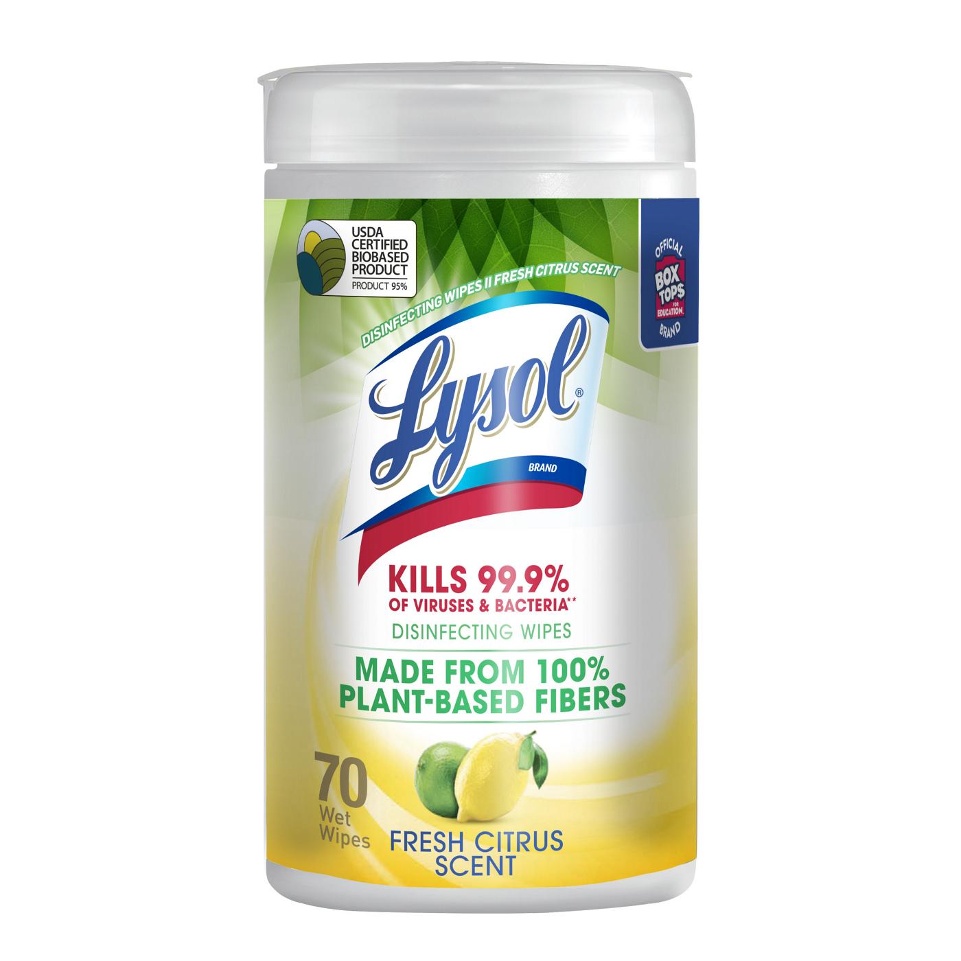 Lysol Fresh Citrus PlantBased Disinfecting Wipes Shop All purpose