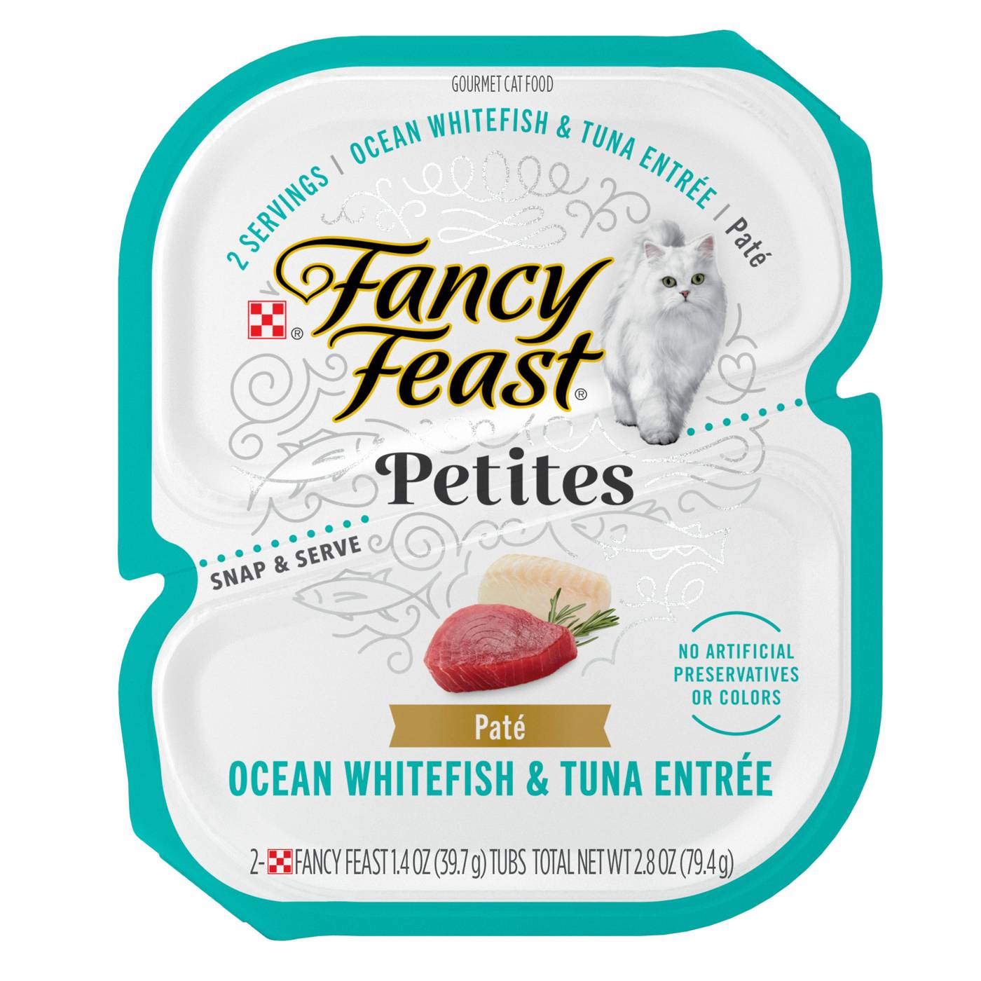 Fancy Feast Purina Fancy Feast Gourmet Pate Wet Cat Food, Petites Ocean Whitefish & Tuna Entree; image 1 of 5