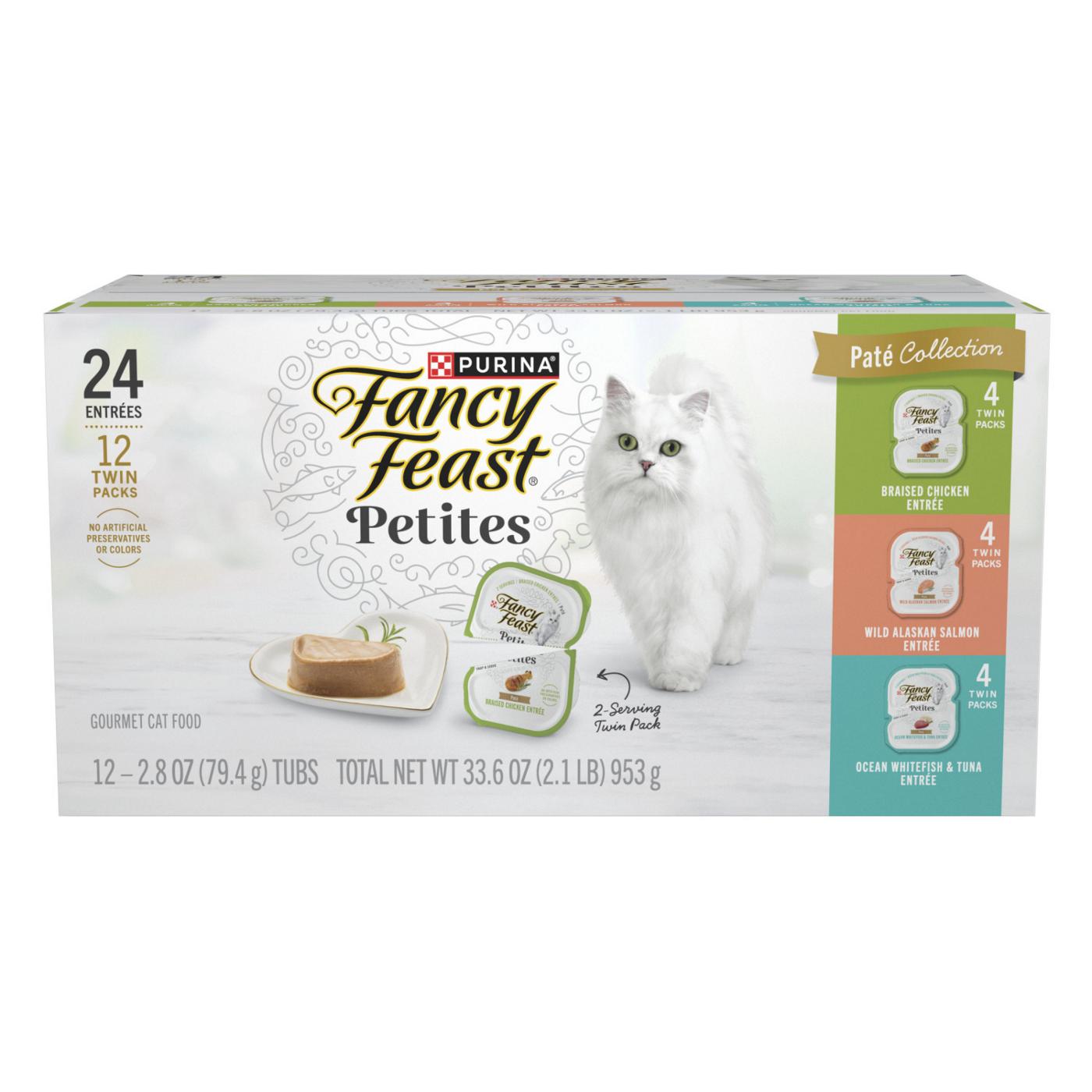 Fancy Feast Purina Fancy Feast Gourmet Wet Cat Food Variety Pack, Petites Pate Collection, break-apart tubs, 24 servings; image 1 of 5