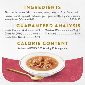Fancy Feast Purina Lickable Wet Cat Food Broth Topper - Seafood Bisque and Accents of Real Lobster