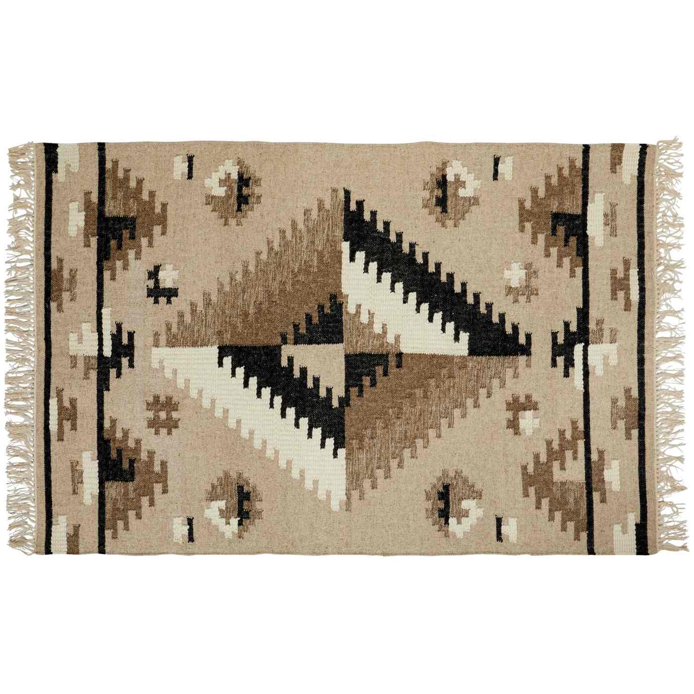 Haven + Key Wool & Cotton Accent Rug - Tan & Cream; image 1 of 2