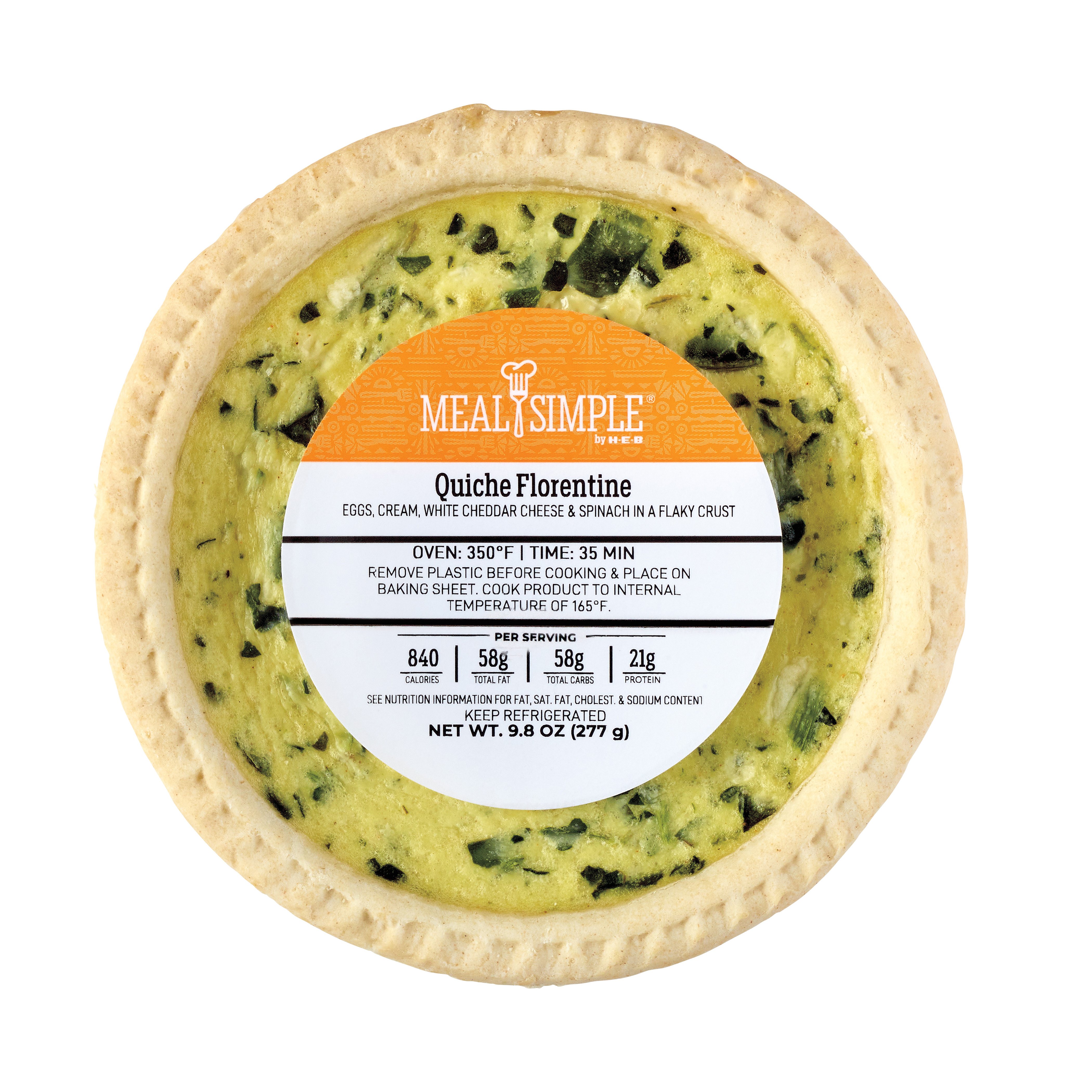 Meal Simple by H-E-B Quiche Florentine - Small, 9.8 oz
