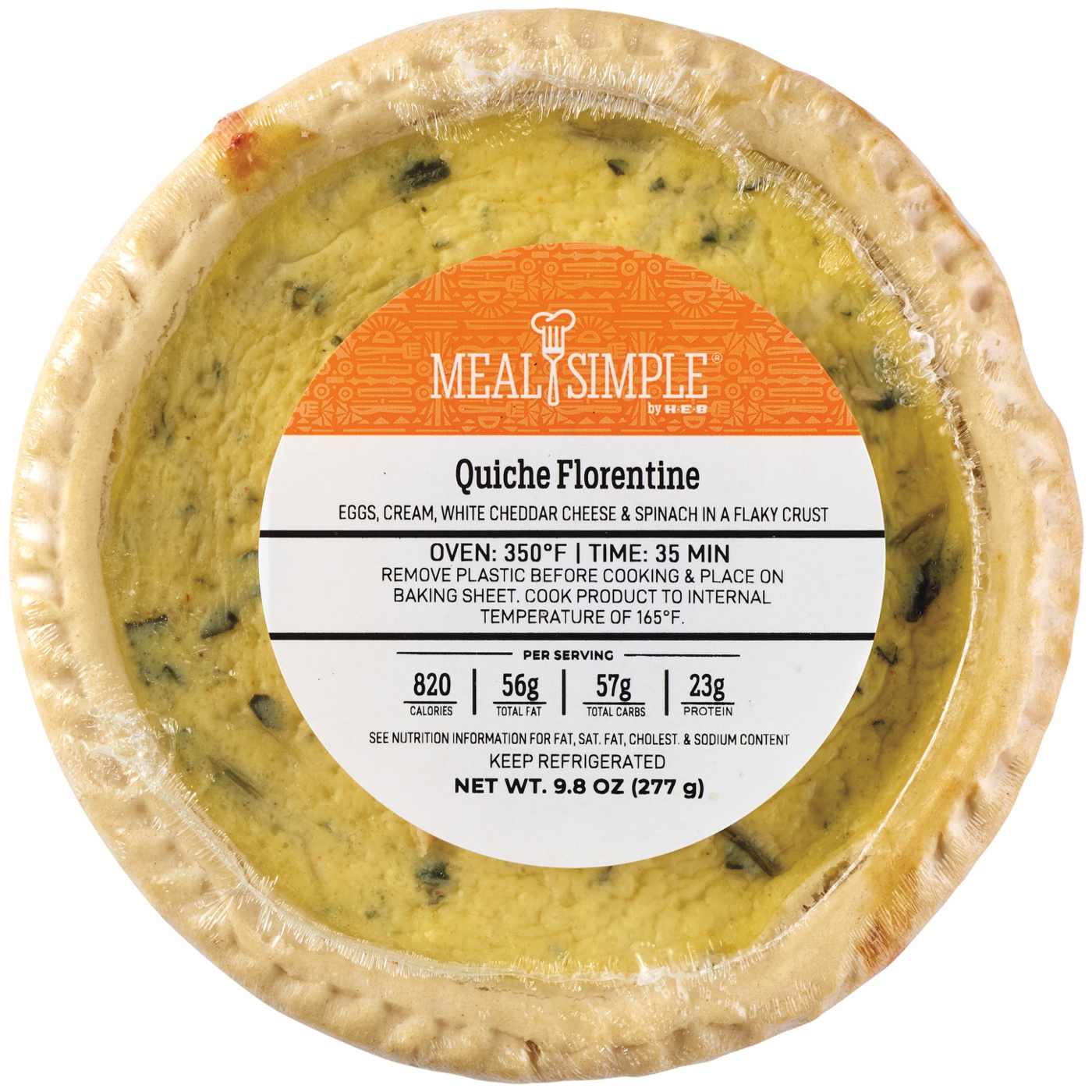 Meal Simple by H-E-B Quiche Florentine - Small; image 3 of 3