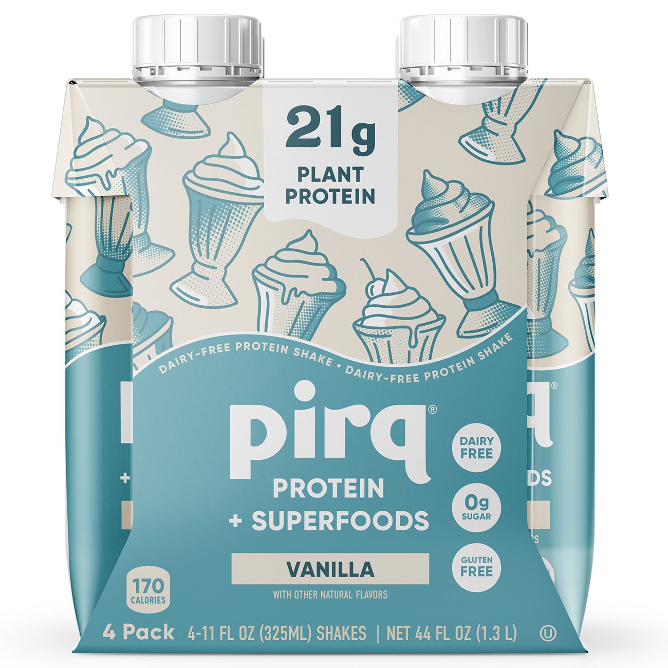 Pirq 21g Plant-Based Protein Shake 4 pk - Vanilla, 11 oz | Central ...