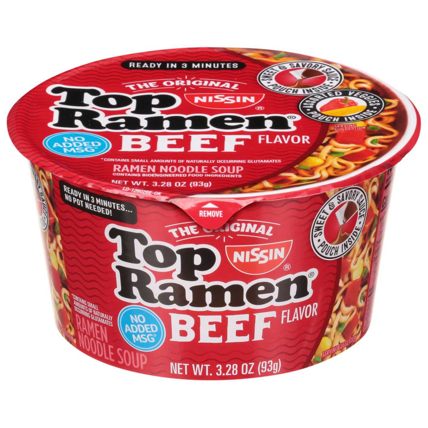 Nissin Top Ramen Beef Noodle Soup Bowl; image 2 of 6