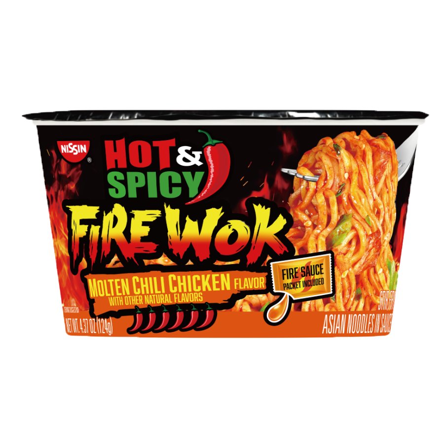 Nissin Hot & Spicy Fire Wok Molten Chili Chicken Noodle Bowl - Shop