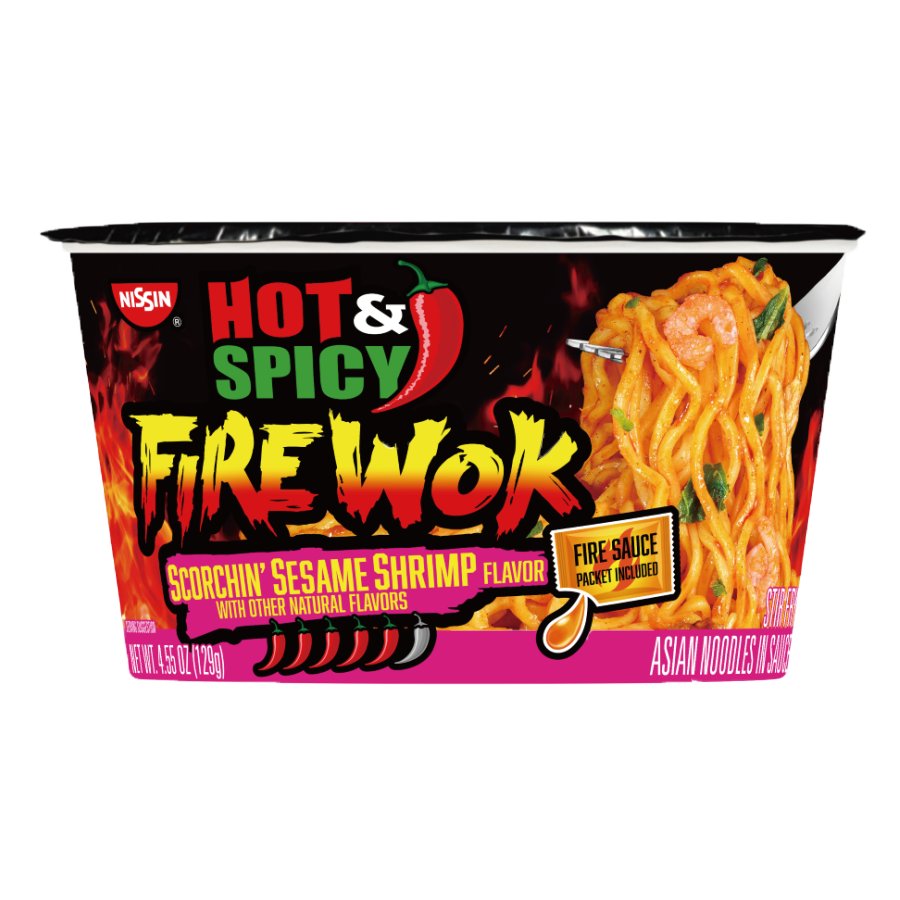 Nissin Hot & Spicy Fire Wok Scorchin' Sesame Shrimp Noodle Bowl Shop