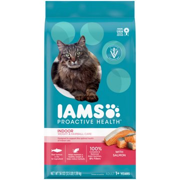 IAMS Proactive Health Adult Indoor Weight & Hairball Care Dry Cat Food - Salmon